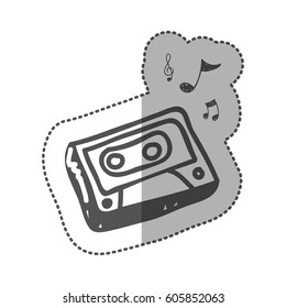 radio technology with notes music icon, vector illustration design