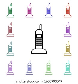 Radio telephone line multi color style icon. Simple thin line, outline vector of home things icons for ui and ux, website or mobile application