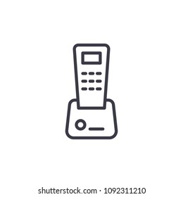 Radio telephone linear icon concept. Radio telephone line vector sign, symbol, illustration.