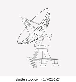 Radio telescope icon line element. Vector illustration of radio telescope icon line isolated on clean background for your web mobile app logo design.