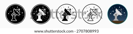Radio Telescope Icons: vector illustration of radio telescope icons with white background