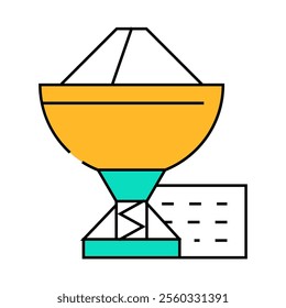 radio telescope line icon vector. radio telescope sign. isolated symbol illustration