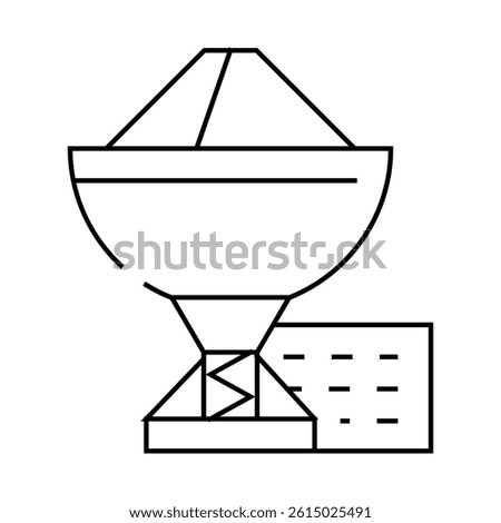 radio telescope line icon vector. radio telescope sign. isolated contour symbol black illustration