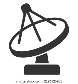 Radio telescope for receiving radio signals from space - icon, illustration on white background, glyph style