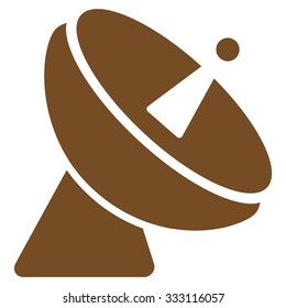 Radio Telescope vector icon. Style is flat brown symbol, rounded angles, white background.