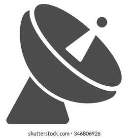 Radio Telescope vector icon. Style is flat gray symbol, rounded angles, white background.