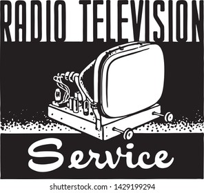 Radio Television Service - Retro Ad Art Banner