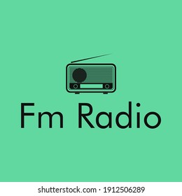 Radio text logo vector graphics