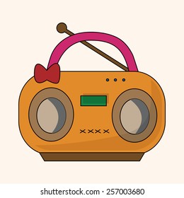 radio theme elements vector,eps