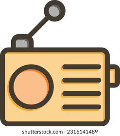 Radio Thick Line Filled Colors For Personal And Commercial Use.
