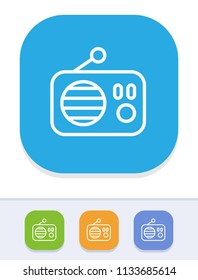Radio - Tile Stroke Icons. A simple vector icon.