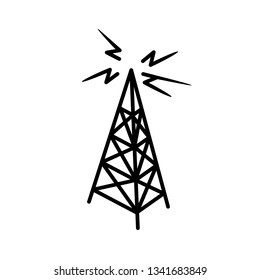 radio tower flat icon design