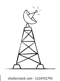 radio tower hand drawn