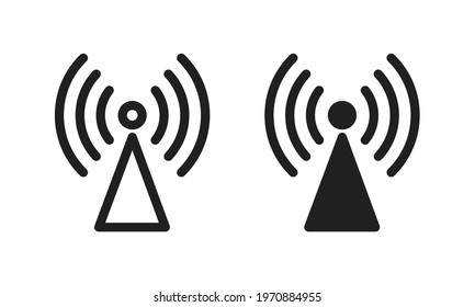 Radio Tower icon, antena Wireless sign vector