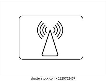 Icono de la torre de radio, antena Vector de señales inalámbrico