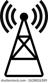 Radio tower icon. Antenna tower collection. Wireless radio signal symbol.  internet signal. Communication sign
