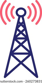 Radio Tower Icon Color Vector Illustration