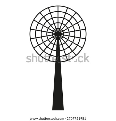 Radio tower icon. Communication signal symbol. Broadcast mast Vector. Network transmission element.