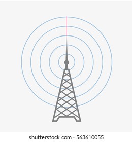 Radio tower icon. Radio day concept. Isolated flat vector illustration