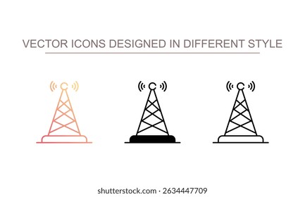 Funkturm-Symboldesign mit weißer Hintergrundgrafik