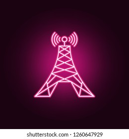 radio tower icon. Elements of Media in neon style icons. Simple icon for websites, web design, mobile app, info graphics