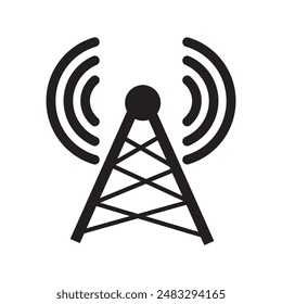 Radio tower icon. flat design transmitter antenna vector. Radio tower icon for website design and development.