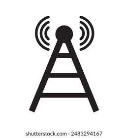 Radio tower icon. flat design transmitter antenna vector. Radio tower icon for website design and development.