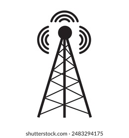 Radio tower icon. flat design transmitter antenna vector. Radio tower icon for website design and development.