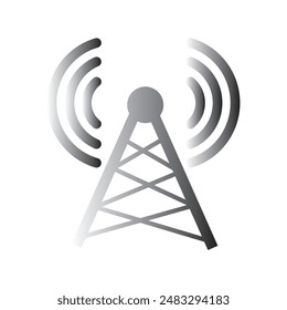 Icono de la torre de radio. Vector de antena de transmisor de diseño plano. Icono de torre de radio para diseño y desarrollo de Sitios web.