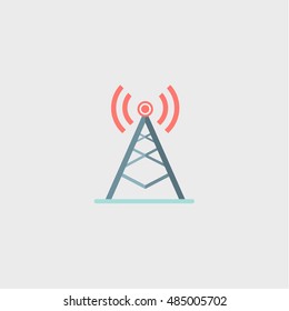 radio tower icon, flat design