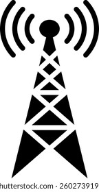 Radio Tower Icon Glyph Vector Illustration
