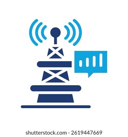 Icono de torre de radio Ilustración vectorial mixta