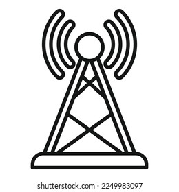 Radio tower icon outline vector. Internet media. Phone work