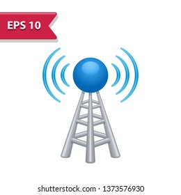 Radio Tower Icon. Professional, pixel-aligned icon in realistic colors.