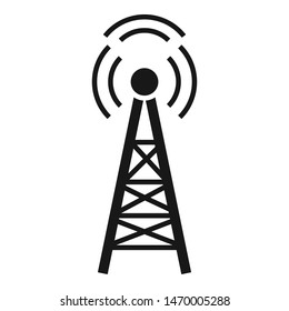 Radio tower icon. Simple illustration of radio tower vector icon for web design isolated on white background