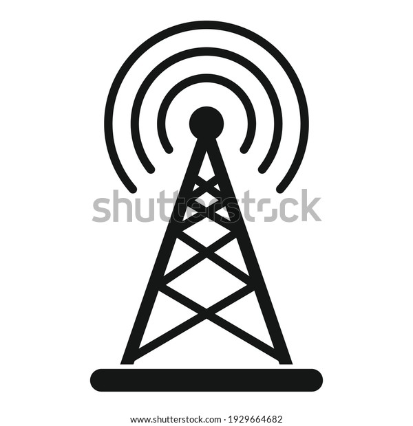 Radio Tower Icon Simple Illustration Radio Stock Vector (Royalty Free ...