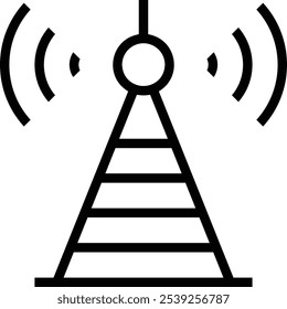 radio tower icon. Thin linear style design isolated on white background