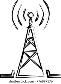 Radio Tower Icon Vector Art Illustration