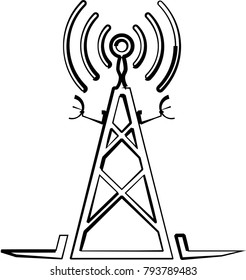 Radio Tower Icon Vector Art Illustration