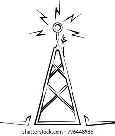Radio Tower Icon Vector Art Illustration