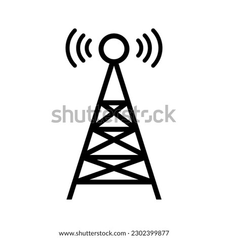 Radio tower icon for wireless communication. Vector.