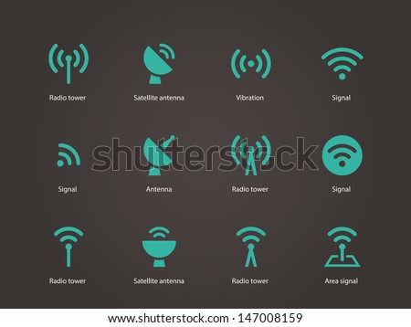 Radio Tower icons. Wireless technology. Vector illustration.