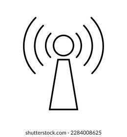 Señal de información de la torre de radio. Icono de onda de radio celular. Vector.