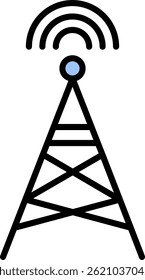 Radio Tower Line Filled Vector Icon Design