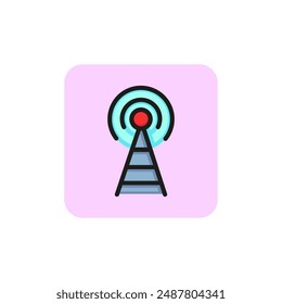 Radio tower line icon. Wave, receiver, technology. Station concept. Vector illustration can be used for topics like wi-fi, connection, telecommunication