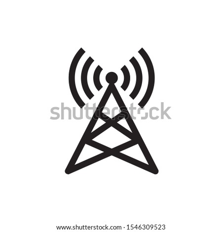 Radio tower line icon. Wave, receiver, technology. Station wi-fi, connection, telecommunication concept. Stock Vector illustration isolated on white background.