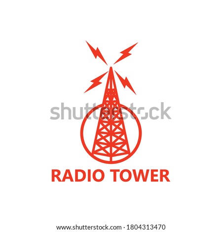 Radio Tower Logo Template Design Vector