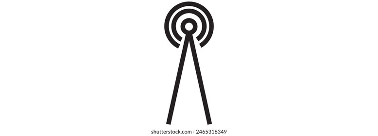 Funkturmmast mit Funkwellen für Rundfunkübertragungsleitung Art Vektorgrafik Icon für App und Websites eps 10