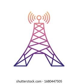 Radio Turm Nolan Symbol. Einfache dünne Linie, Vektorillustration von Media Icons für i und ux, Website oder mobile Applikationen