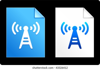 Radio tower on paper set Original Vector Illustration AI 8 Compatible File